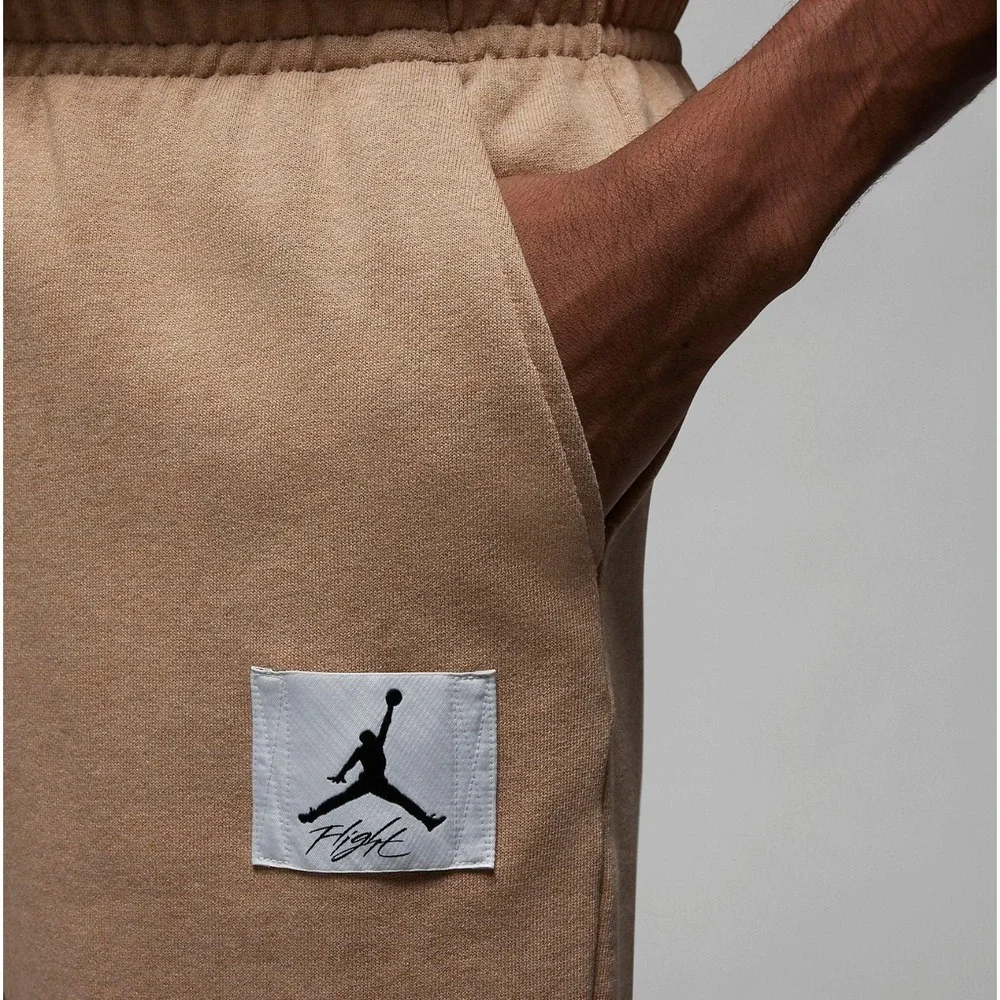 New Air Jordan Flight Fleece Small Men's Sweatpants Hemp Heather Sail DQ7468-201